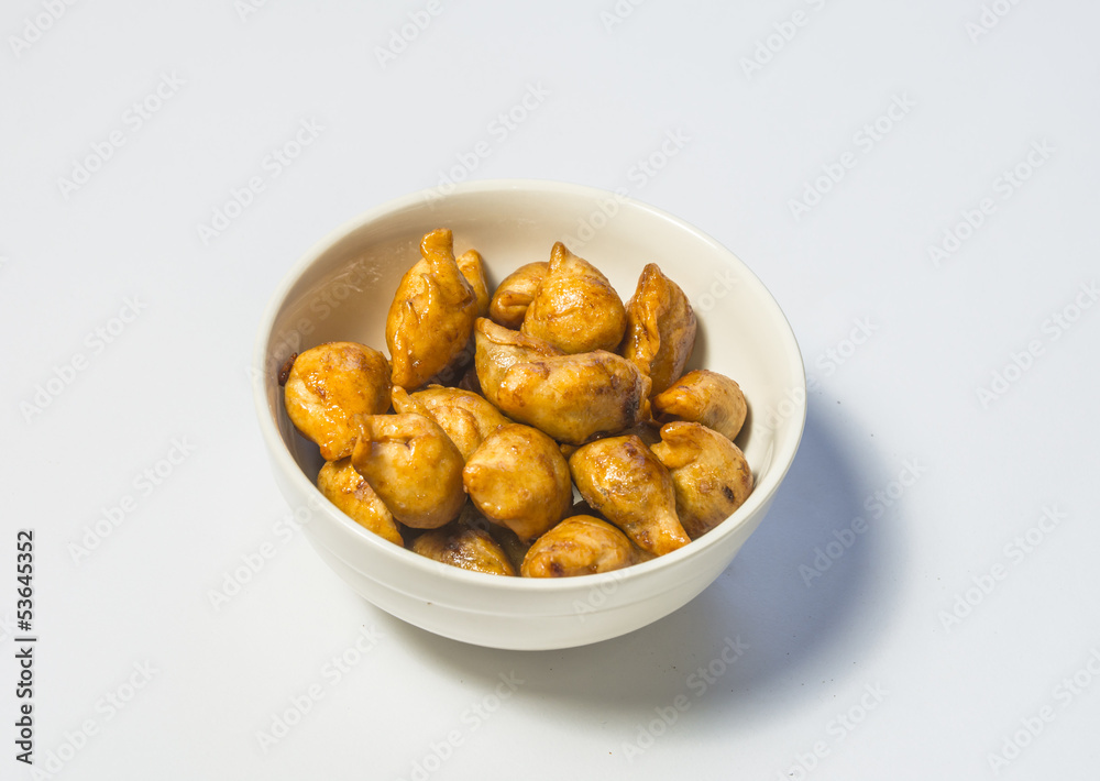 small chicken fried in bowl small chicken fried in bowl