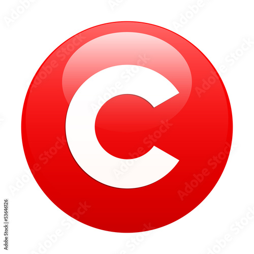 bouton internet copyright icon red