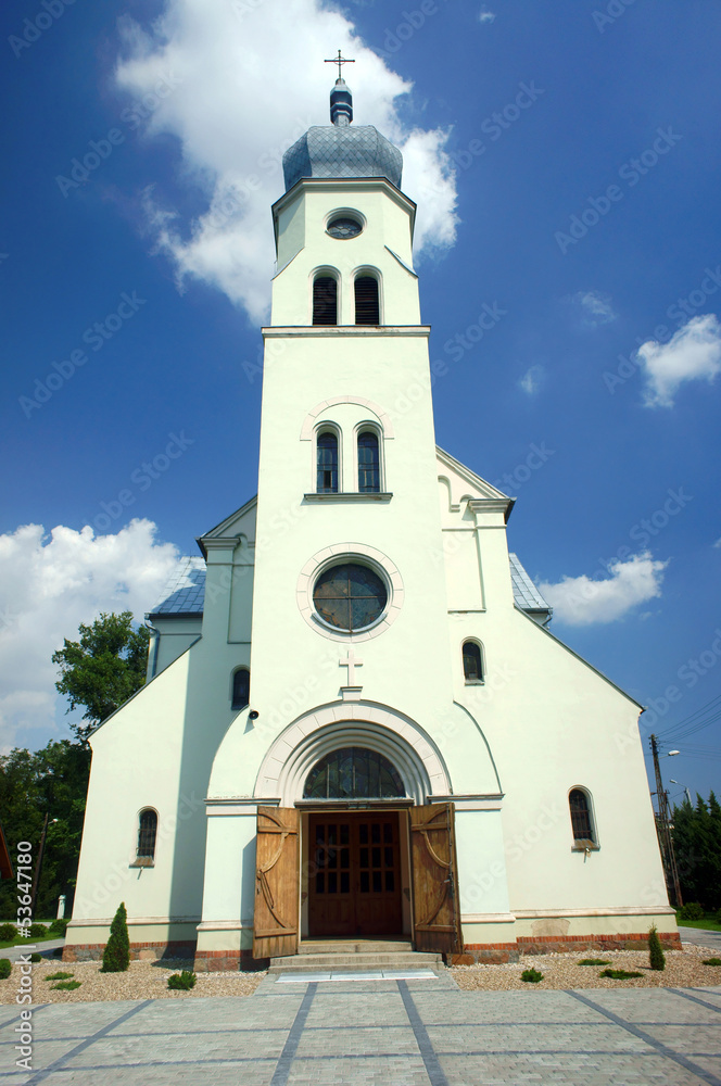church with bell tower, Poland