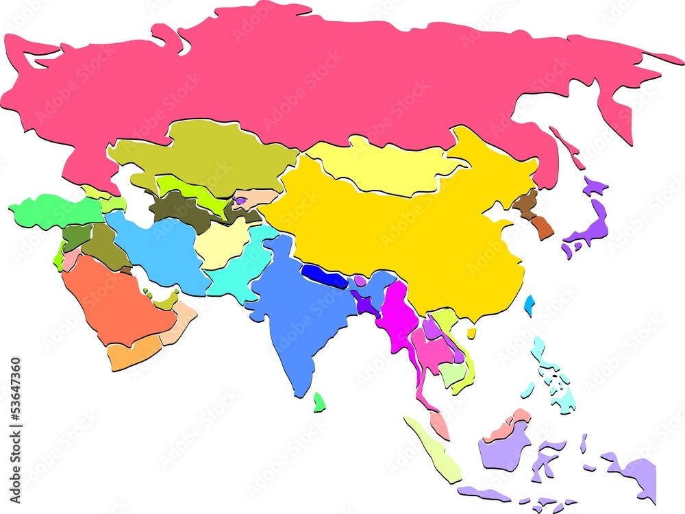 Obraz premium Colorful Asia map