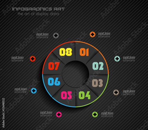 Infographic design template with paper tags.