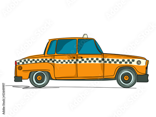 Cartoon yellow cab