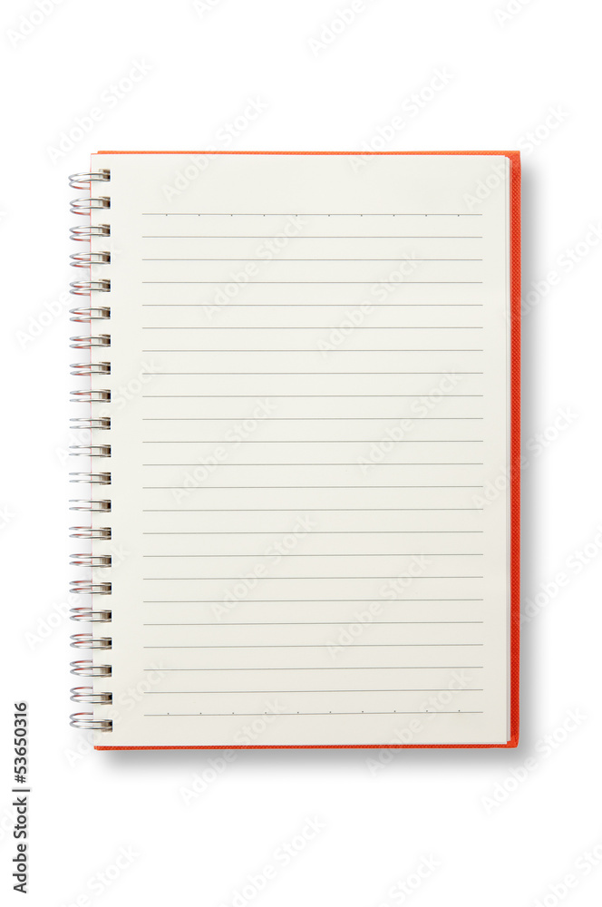 Open Blank Page Red Cover Notebook