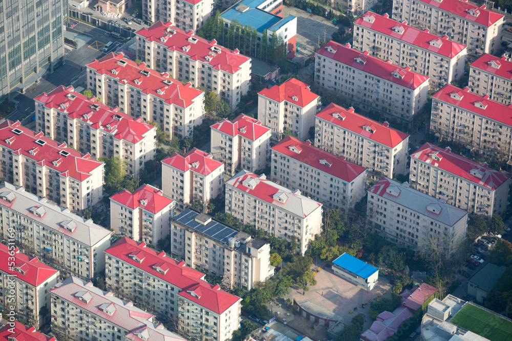Fototapeta premium Aerial view of Shanghai