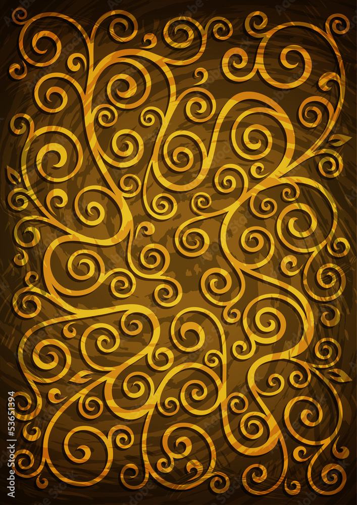 Abstract yellow grunge vector floral illustration. Abstract yellow grunge vector floral illustration.