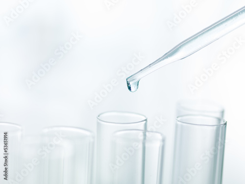 Pipette dripping in empty test tubes