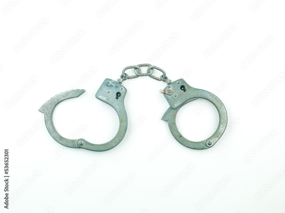 Closed and open handcuffs Closed and open handcuffs