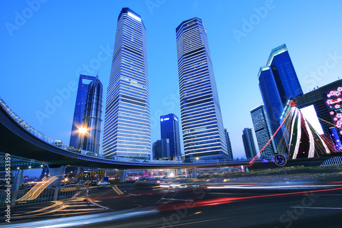 Photography Night view of Shanghai urban landscapes