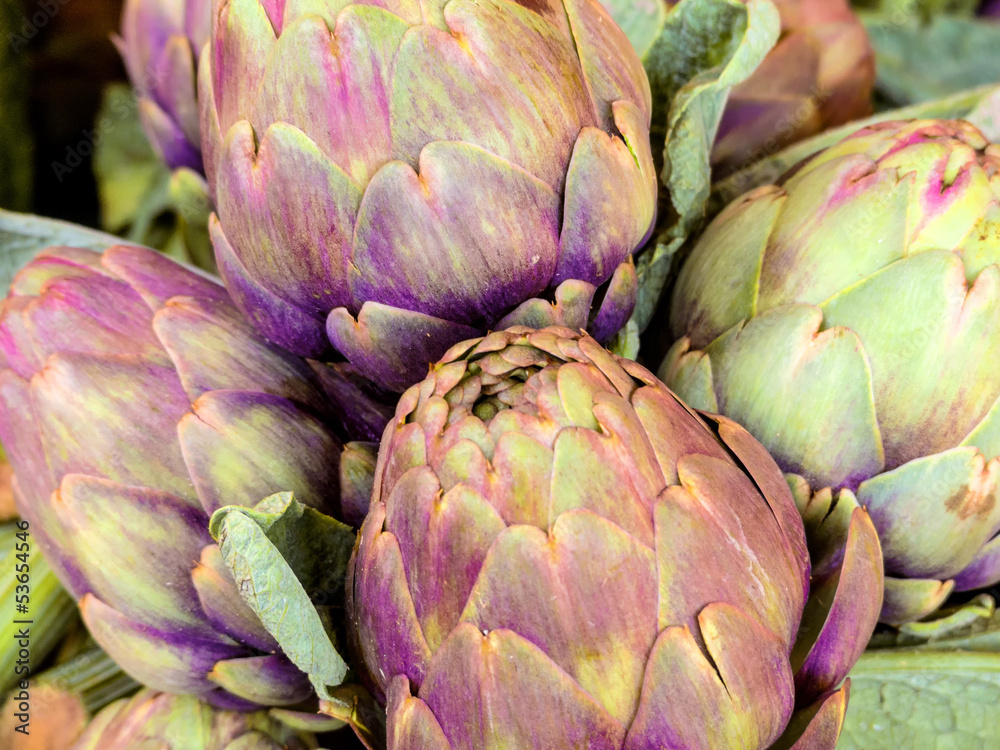 Fototapeta premium Frische Artischocken, Hintergrund