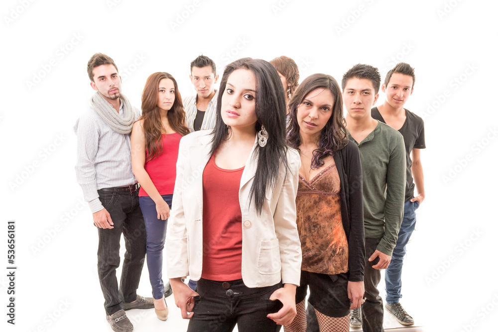Group of worried people serious Group of worried people serious