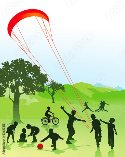 Kinder und Jugendliche im Park