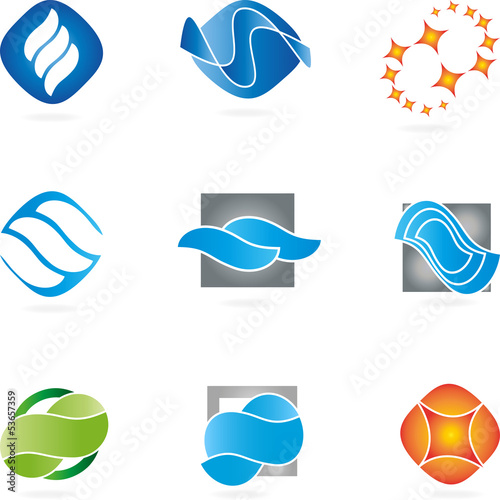 Logo, Abstract Design Elements,  2D and 3D