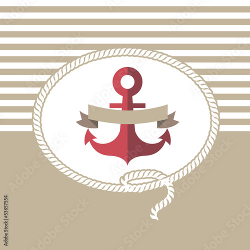 Sea card with anchor