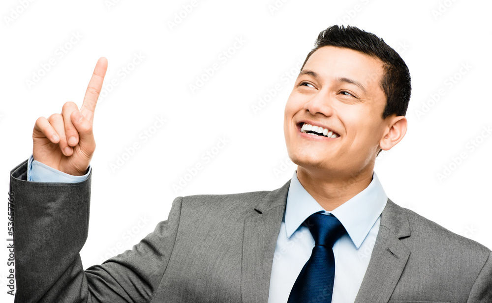 asian businessman has idea isolated on white asian businessman has idea isolated on white