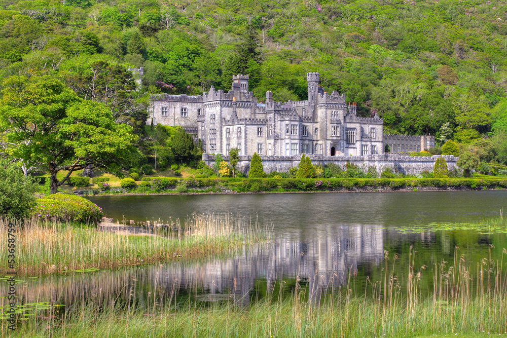 Kylemore Abbey among trees