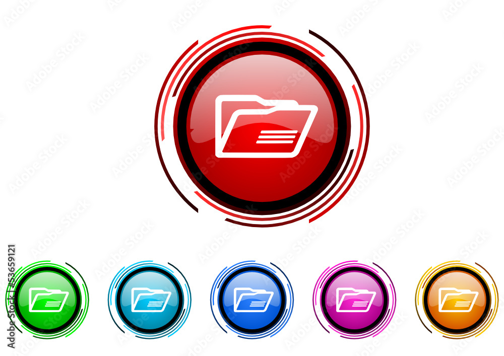 folder vector glossy web icon set folder vector glossy web icon set