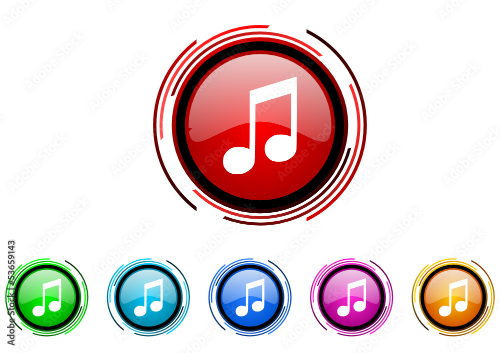 music vector glossy web icon set