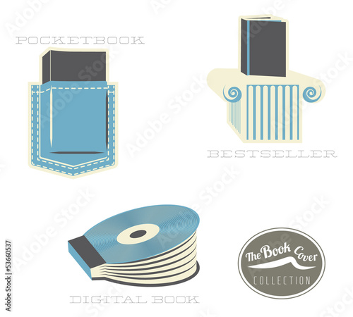 The book cover types icon set
