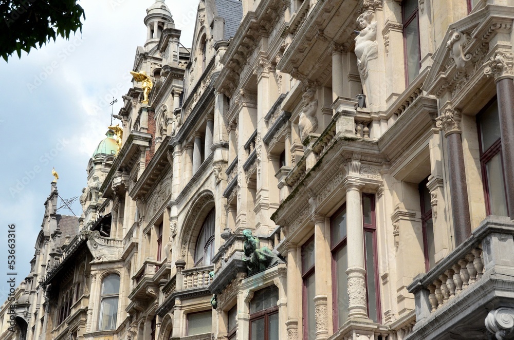 Ancient buildings in a street in Antwerp