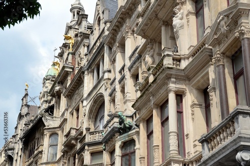 Ancient buildings in a street in Antwerp © paulkarin
