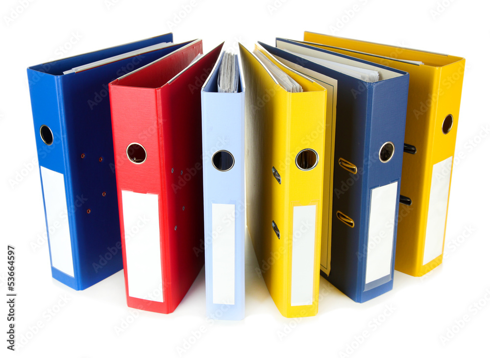 Bright office folders isolated on white Bright office folders isolated on white
