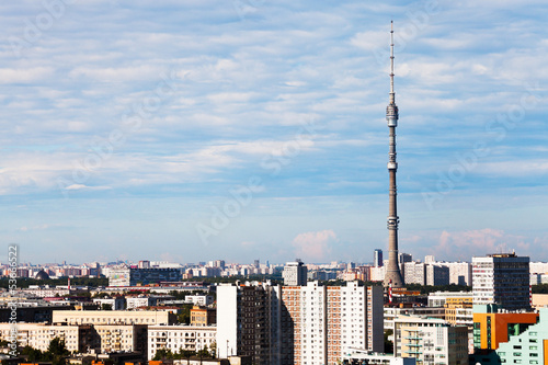panorama of Moscow with TV tower