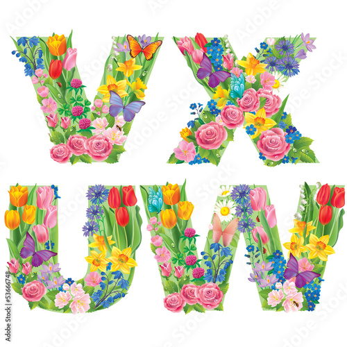 Alphabet of flowers VXUW