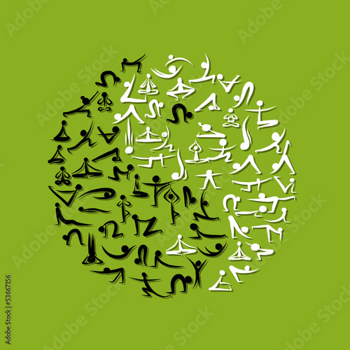 Yin Yang made from yoga asanas for your design