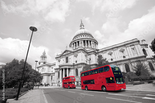 London Routemaster Bus, St Paul's Cathedral #53668545