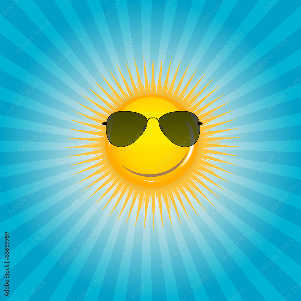 Happy Sun background vector illustration