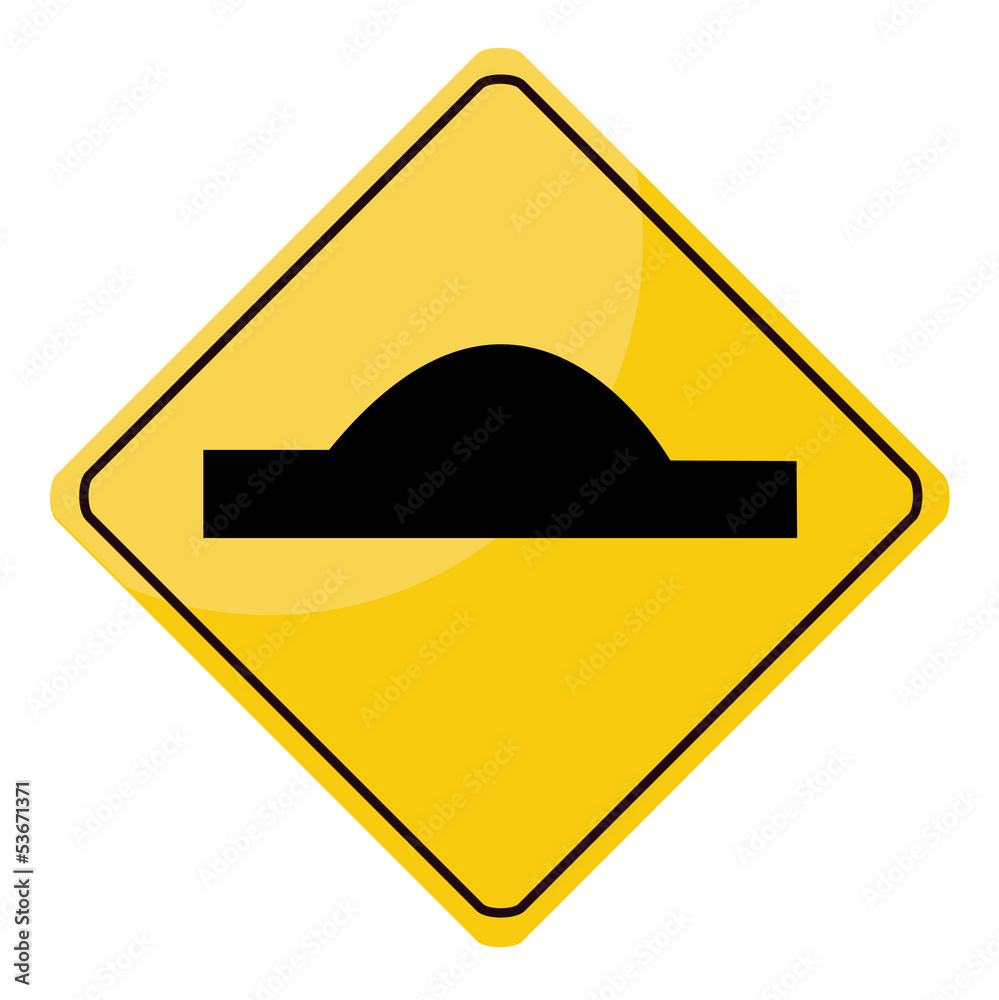 Yellow traffic sign isolated on white background Yellow traffic sign isolated on white background