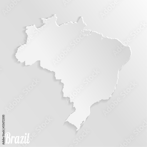 Paper map of Brazil