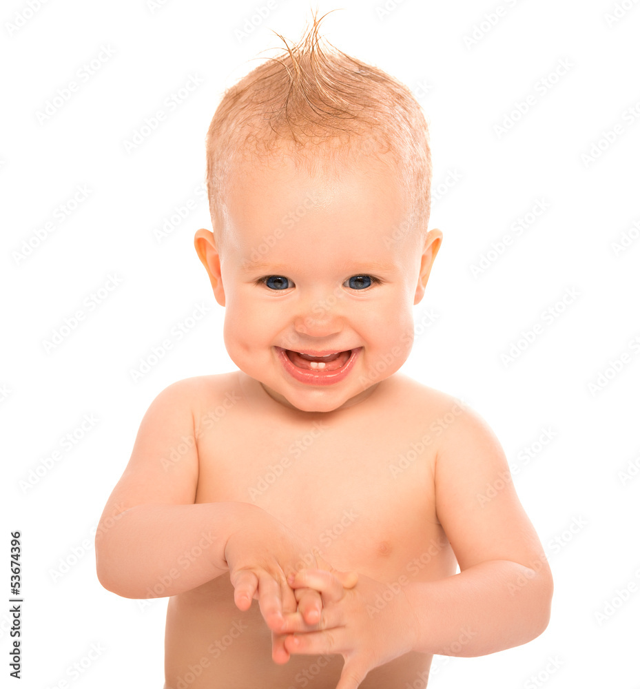 funny fun happy kid with a mohawk, topknot isolated funny fun happy kid with a mohawk, topknot isolated