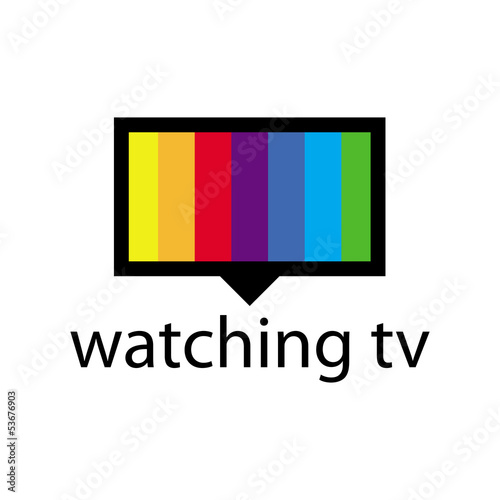 vector logo with a spectrum in the TV screen