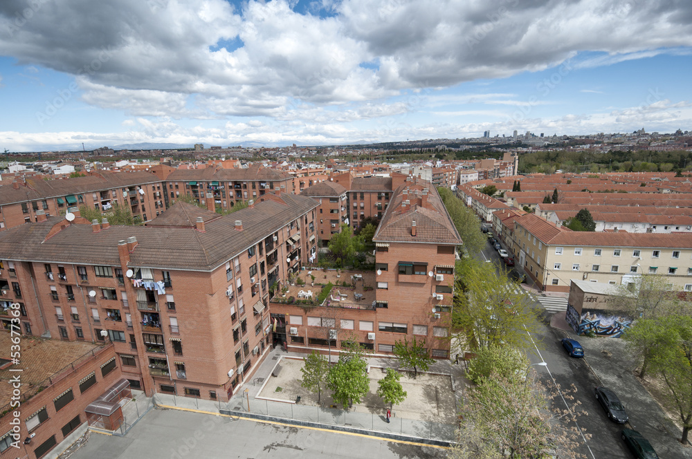 Obraz premium Views of Madrid City from Carabanchel district