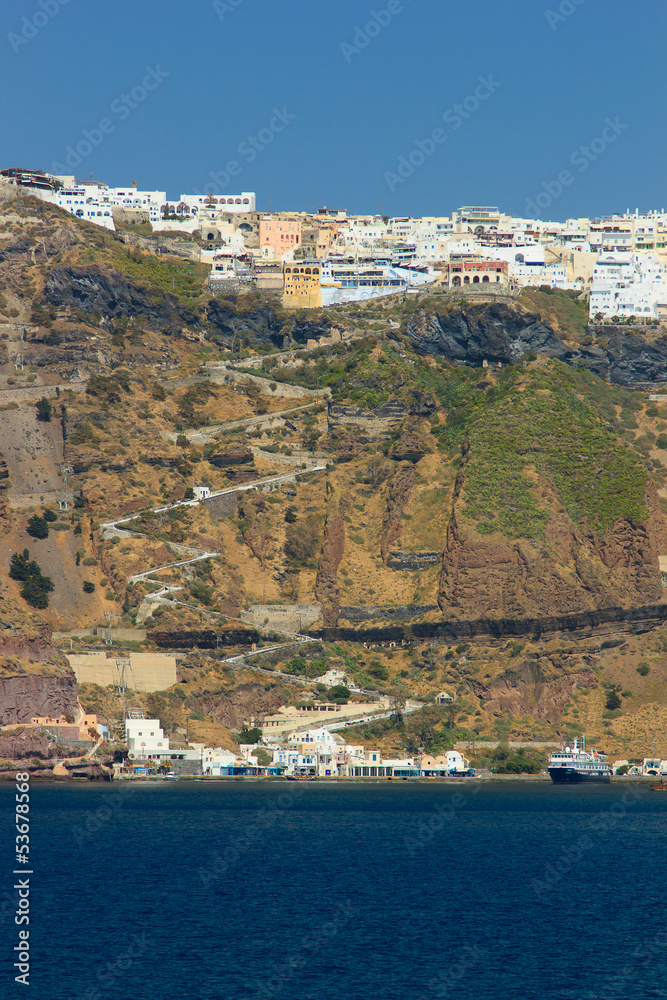 Overview on Fira in Santorini