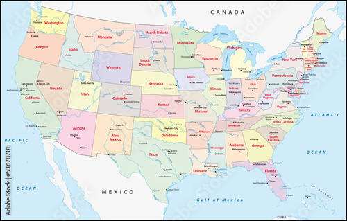 United States political map photo