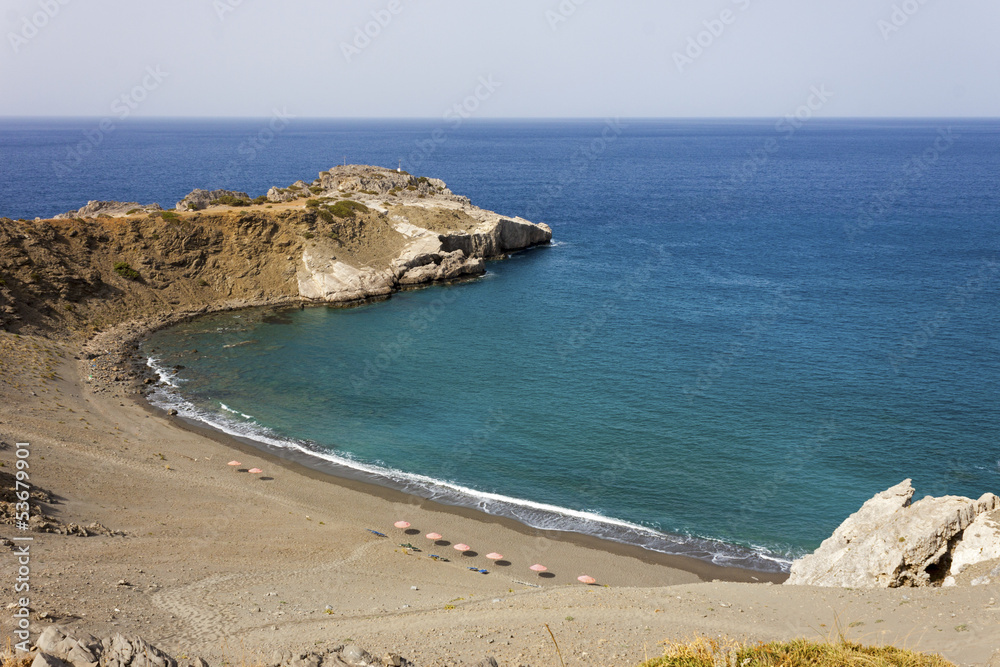 the beautiful beach of Agios Pavlos, in Crete Island