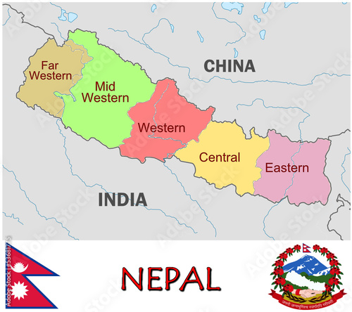 Nepal Asia national emblem map symbol motto