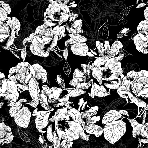 Monochrome seamless pattern