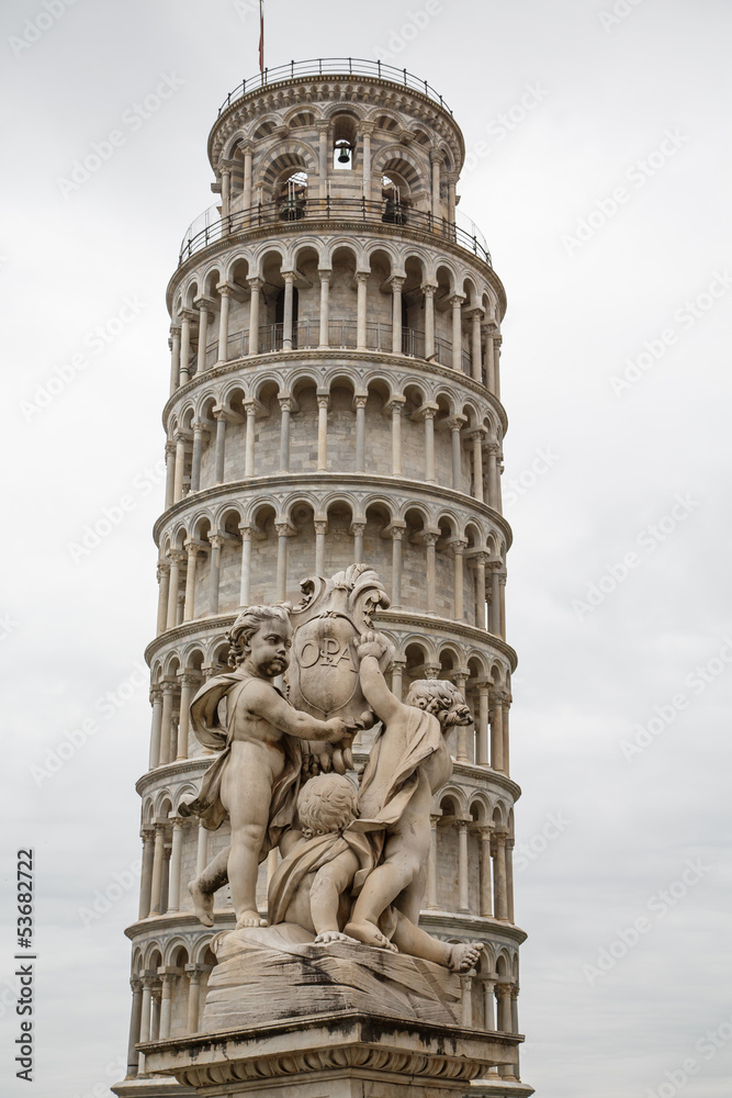 Statue and Leaning Tower