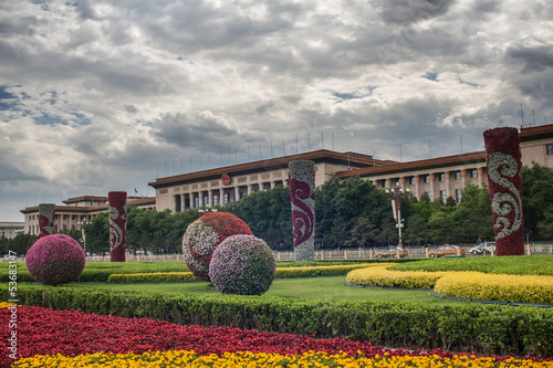Flower bed in Tiananmen square, Beijing
