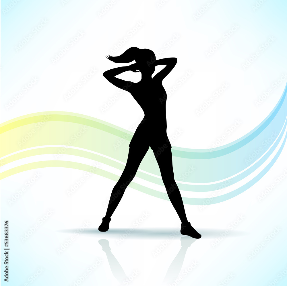 Sport, fitness woman silhouette