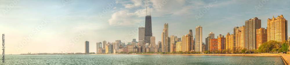Downtown Chicago, IL on a sunny day