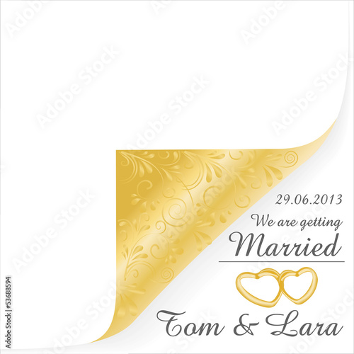 Papierecke mit Hochzeitshintergrund