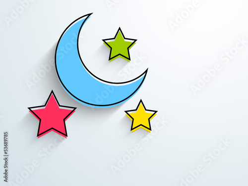 Muslim community holy month of Ramadan Kareem with colorful moon