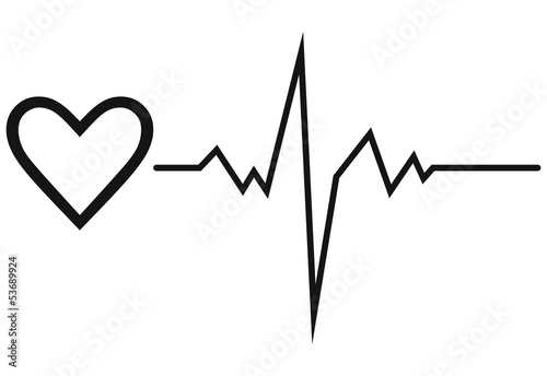Life line. Symbol heart