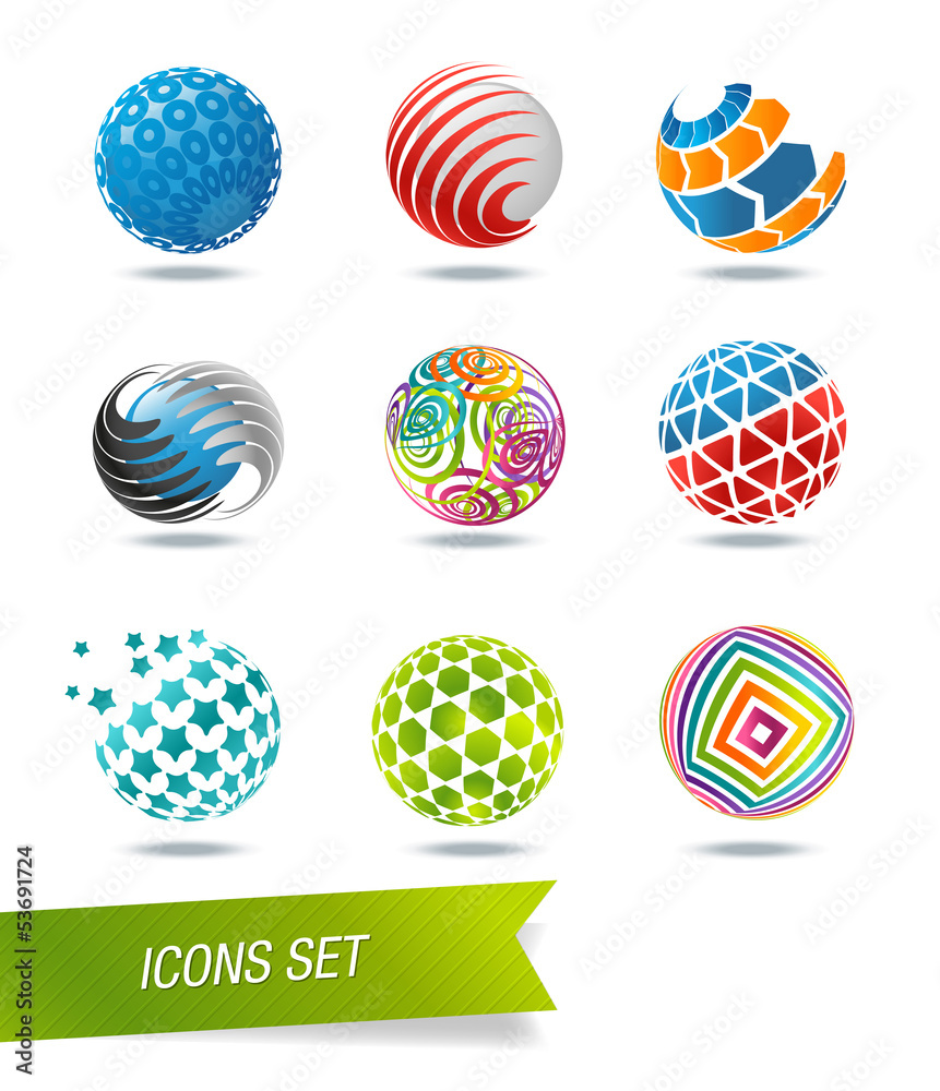 Sphere icon set