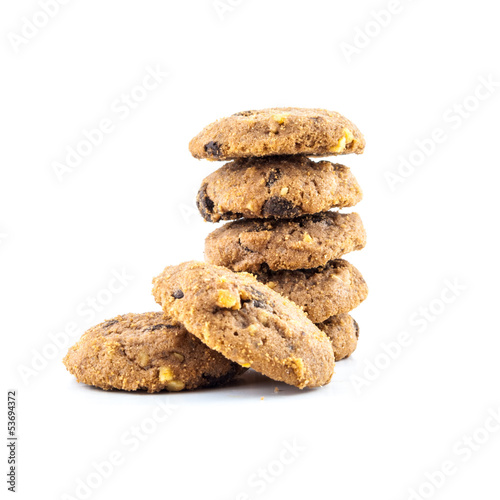close-up image of chocolate chips cookies