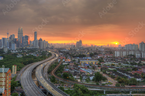 Kuala Lumpur city during sunset